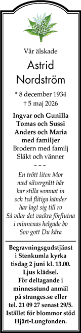 Bild som visar en dödsannons